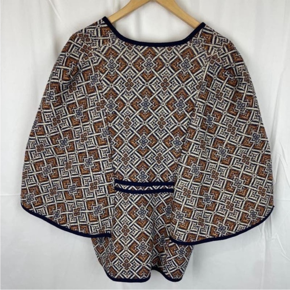 Caerwys Clothes 100% Pure Wool Cape Waistcoat Tapestry Design Vintage 1970s OSFA - Picture 7 of 10